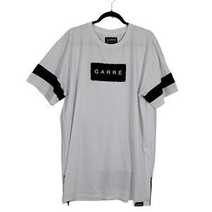 Carre White Casual Cotton Crew Neck Tall Tee T Shirt Mens XXL‎ Carré Streetwear